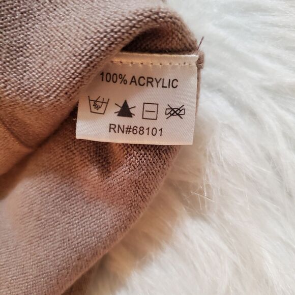 Kaily K Womens Pullover Sweater Size L Taupe Boxy Pockets Roll Hems Soft Knit - Picture 10 of 11